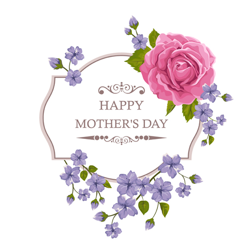 Beautiful flower with exquisite card vector 01