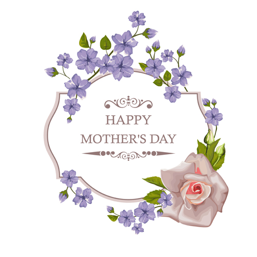 Beautiful flower with exquisite card vector 02
