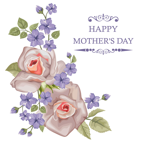 Beautiful flower with exquisite card vector 03