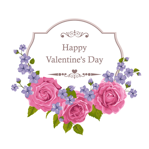 Beautiful flower with exquisite card vector 04
