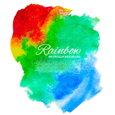Beautiful rainbow watercolor background 01
