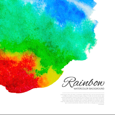 Beautiful rainbow watercolor background 02