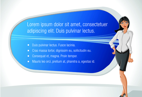 Elements of Business talk and presentation vector set 01