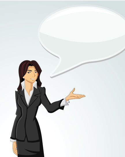 Elements of Business talk and presentation vector set 03