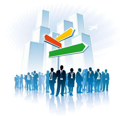 Elements of Business Team vector set 05