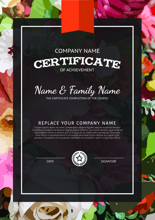 material flower certificate template certificate 