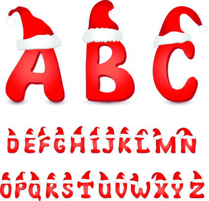 Christmas alphabet vector Illustration 02