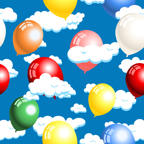 seamless pattern vector cloud balloon 