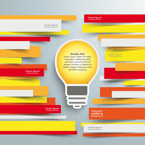 infographics background vector set 06 Colored paper infographics background vector set 06