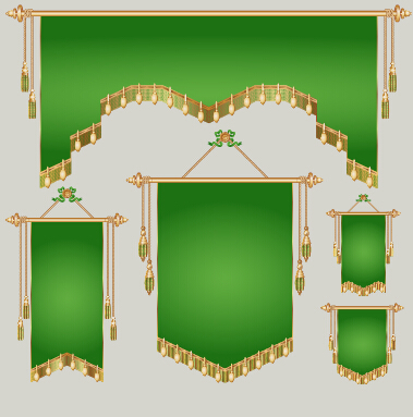 Colored royal pennants design vector 03 Colored royal pennants design vector 03