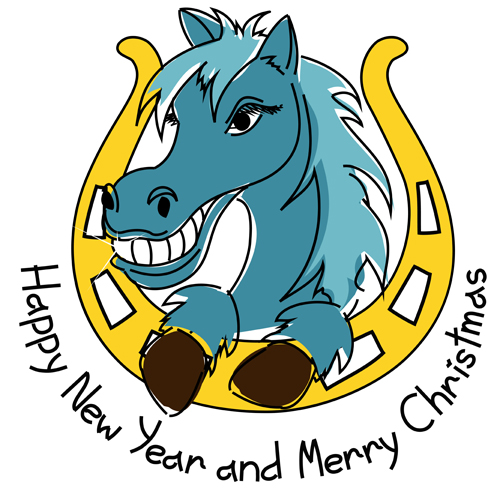 Creative 2014 Horses design elements vector 01