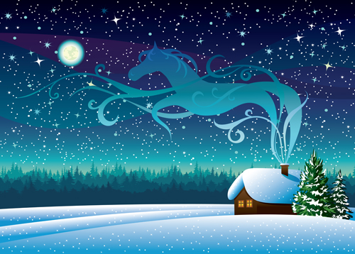 Creative 2014 Horses design elements vector 02