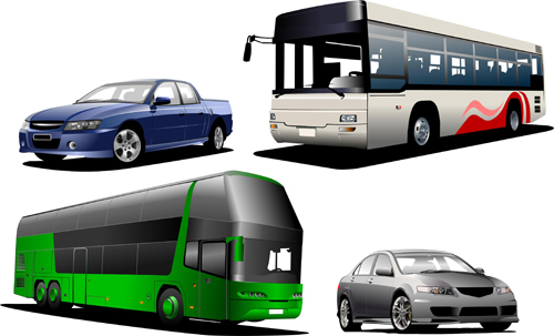 Creative Bus design vector material 01
