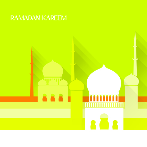 mosque vector background material 01 Creative Islamic mosque vector background material 01