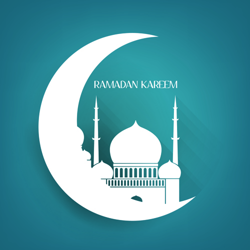 mosque vector background material 02 Creative Islamic mosque vector background material 02