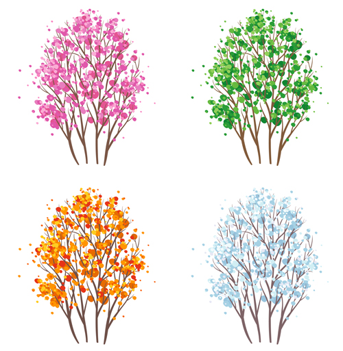 r season elements vector material 02 Creative four season elements vector material 02