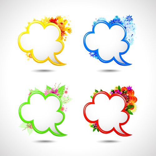 r season elements vector material 04 Creative four season elements vector material 04