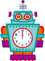 Cute cartoon robot colored vector set 20