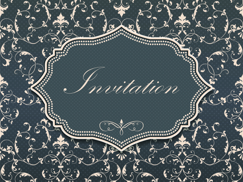 invitation cards invitation gray floral dark 