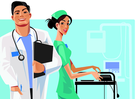 Doctor design elements vector 06