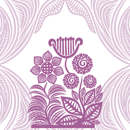 Floral tiling pattern vintage vector set 09