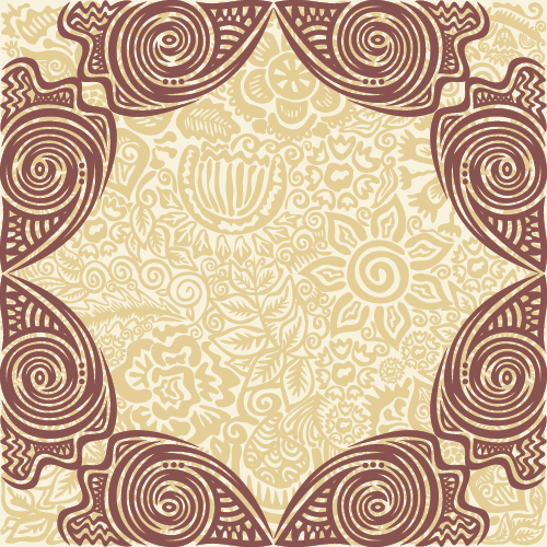 Floral tiling pattern vintage vector set 13