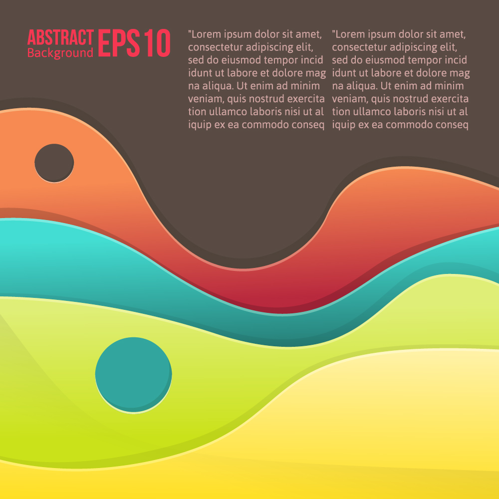 Flowing lines waves colored background vector 07
