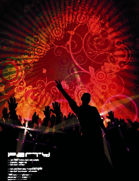 party music grunge flyer 