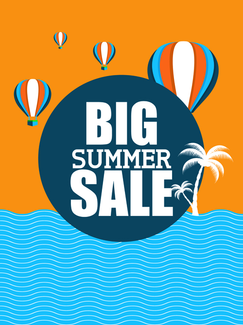 Flyer sale summer holidays vector material 01