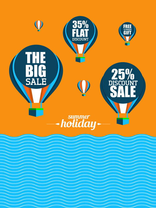Flyer sale summer holidays vector material 02