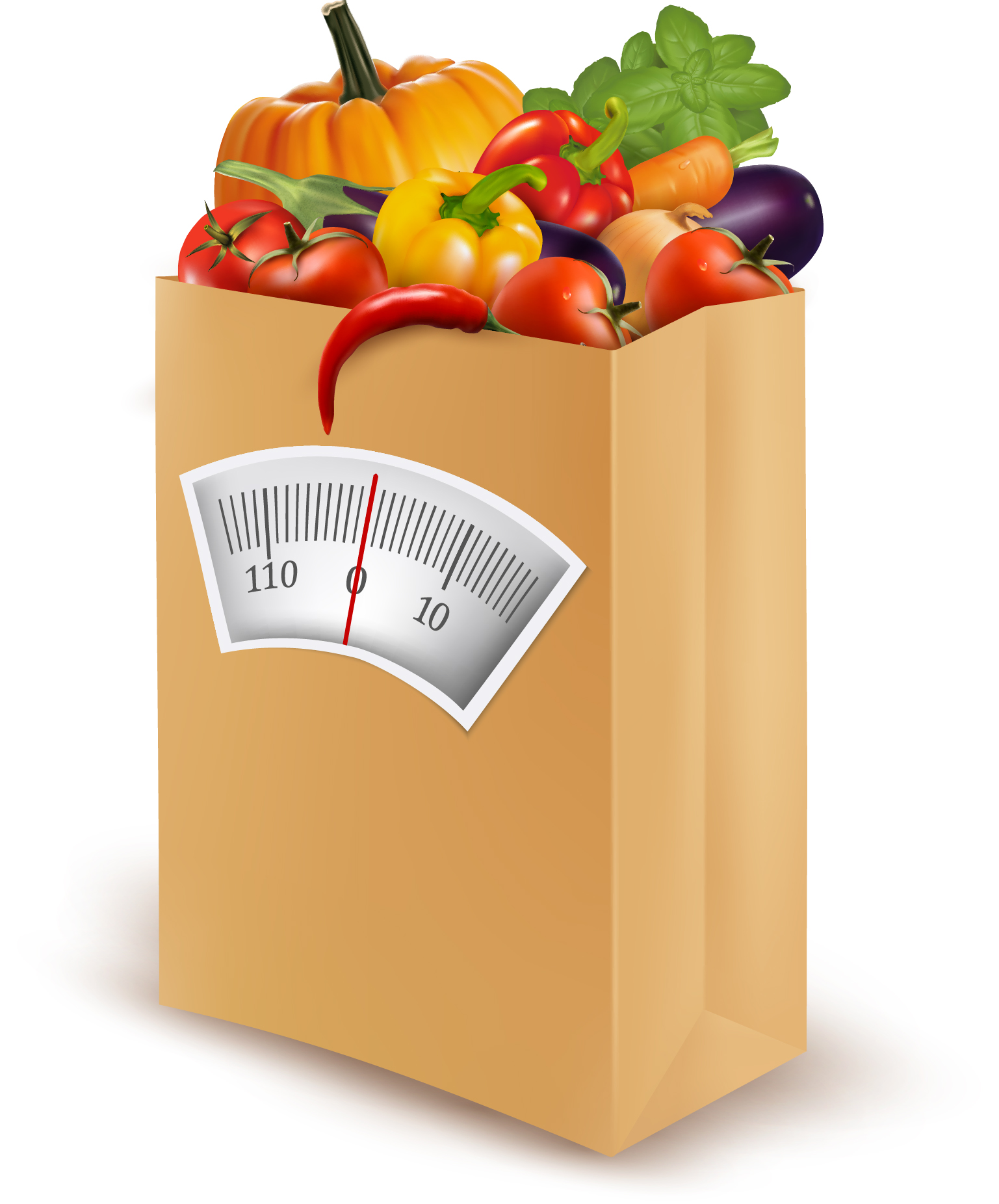 Fresh vegetables and shopping bag vector 01