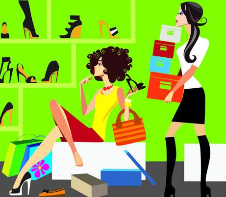 Stylish glamour Girls design elements vector 01