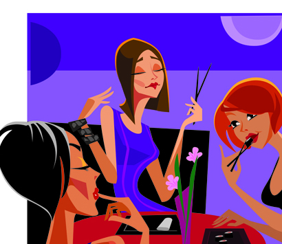 Stylish glamour Girls design elements vector 02