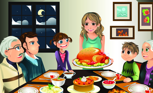 Vector Happy family together design elements 03