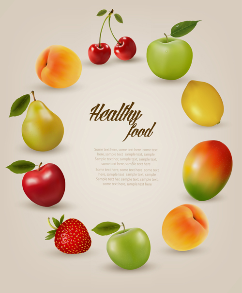 juicy fruit frame background 