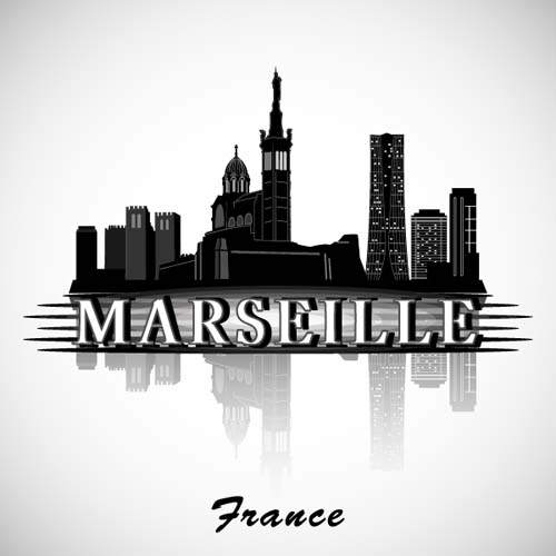 Marseille city background vector