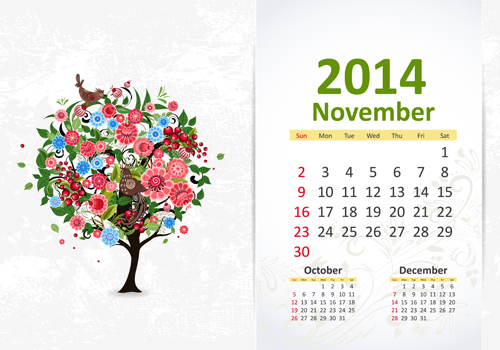 November calendar 2014 