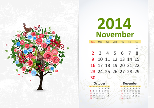 November 2014 Calendar vector