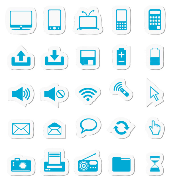 Paper web icons vector set