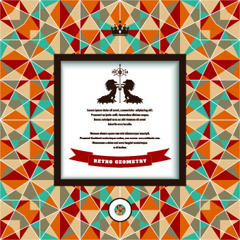 Retro geometry advertising background vector 01