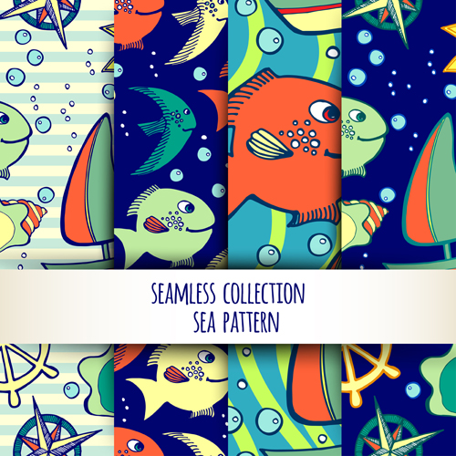 Sea pattern seamless vector material