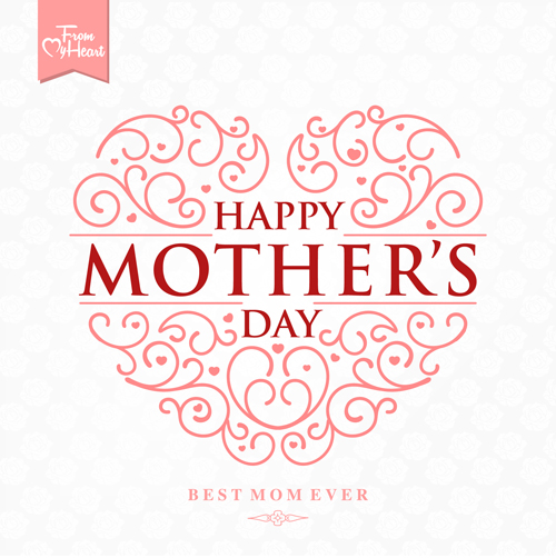 Set of happy mothers day art background vector 03