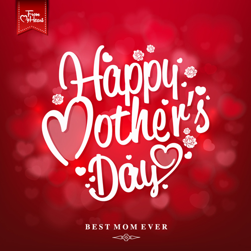 Set of happy mothers day art background vector 04