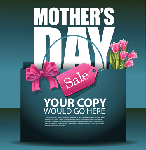 Set of happy mothers day art background vector 05