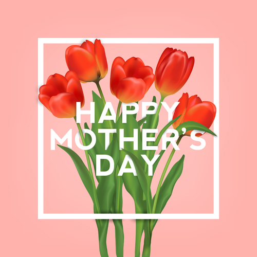 Set of happy mothers day art background vector 06