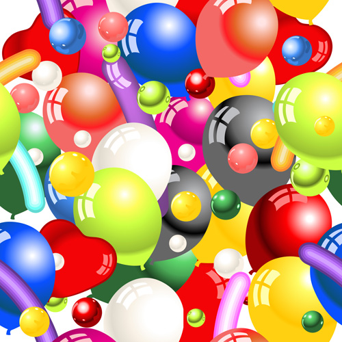 shiny seamless pattern vector pattern colored balloon 