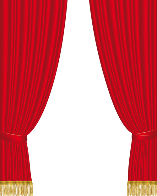 Red curtain for Backstage design vector 01