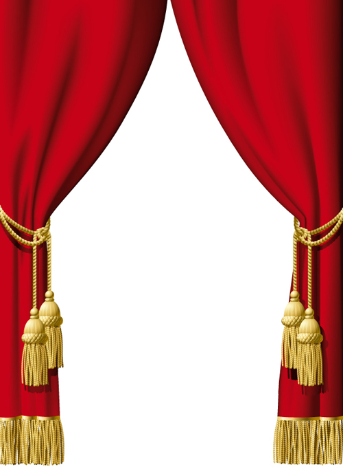 Red curtain for Backstage design vector 02