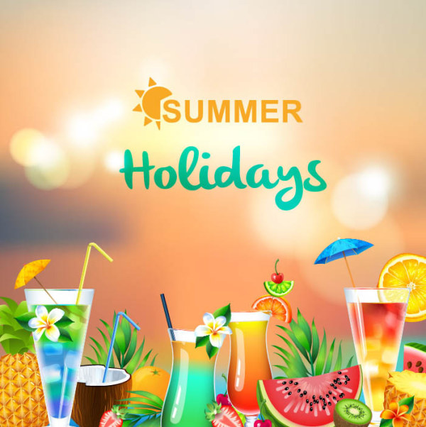 summer holiday drink design background 