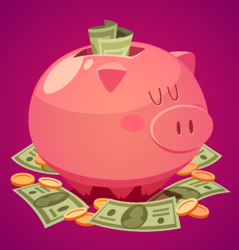 Vector Piggy bank design elements 03